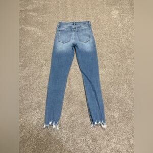 Abercrombie & Fitch womens high rise super skinny ankle jeans sz 0/25R distress